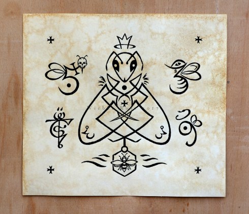 "Regina Bombina", ink, 2017